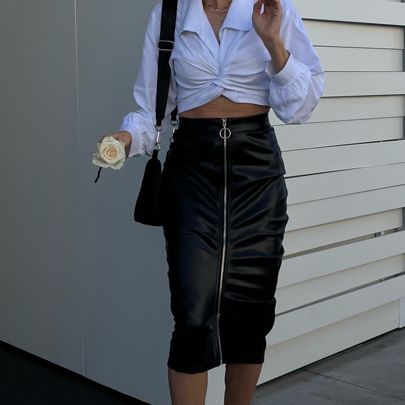 Zipper Front Skirt - Picture 1 of 8